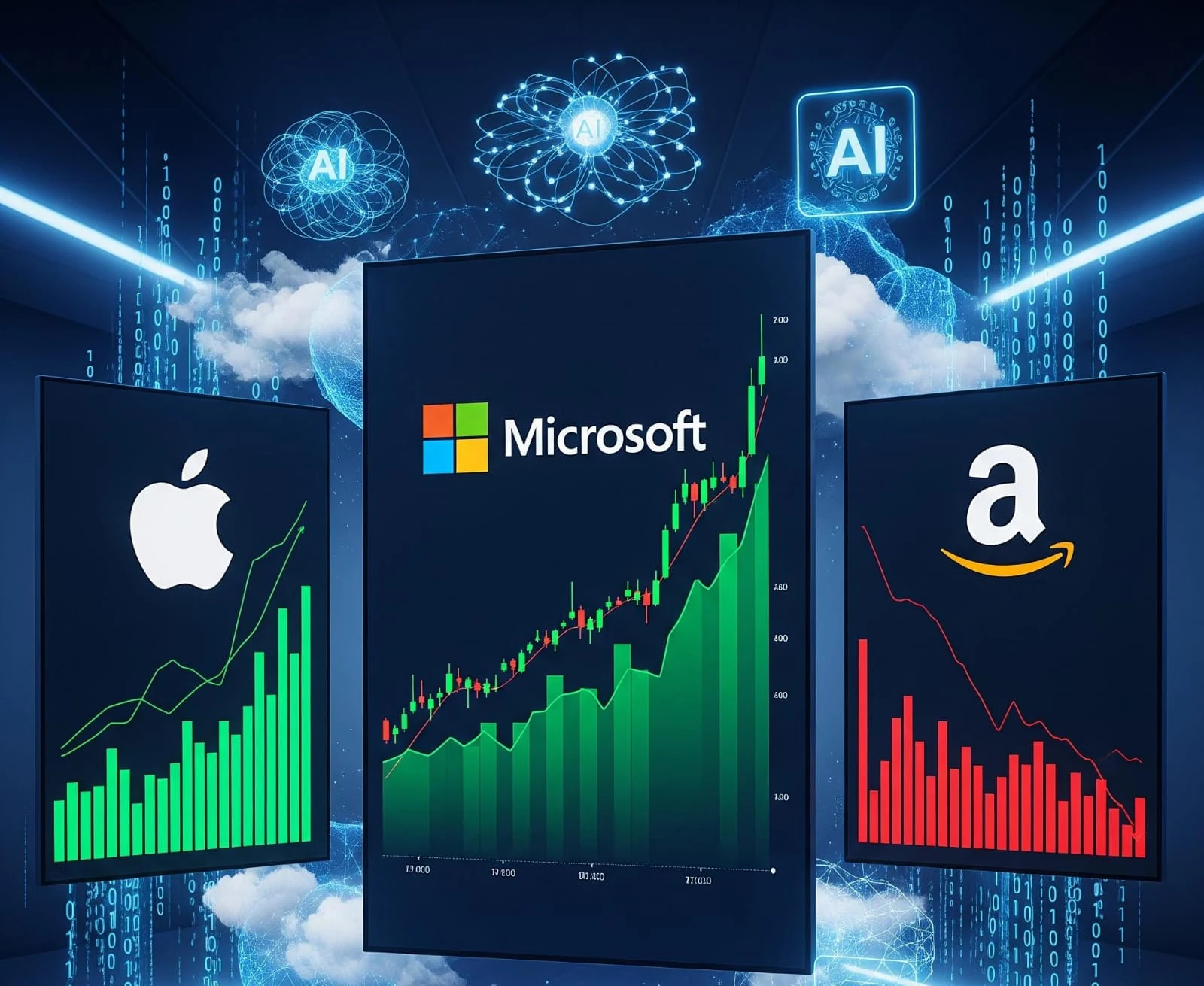 Microsoft and Apple Soar on AI-Driven Growth; Amazon Shares Fall Amid Heavy AI Spending